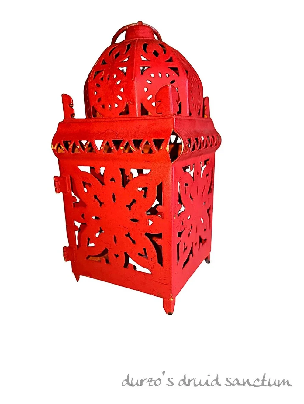 Red Metal Moroccan Style Candle Lantern Tea Light Holder 6